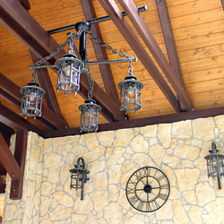 The lighting of summer gazebo in the pension in Slovak Paradise  wall and pendant lamps CLASSIC / T
