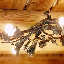 Garden lighting with a forest motif in the garden summer house  exterior ceiling light
