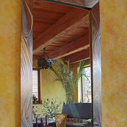 Aussergewöhnlicher Spiegel mit modernem Edelstahlrahmen - Luxusmöbel