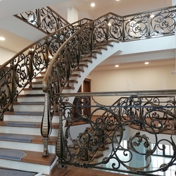Exclusive forged railing in the interior on the stairs and gallery