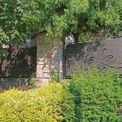 A modern wrought iron fence